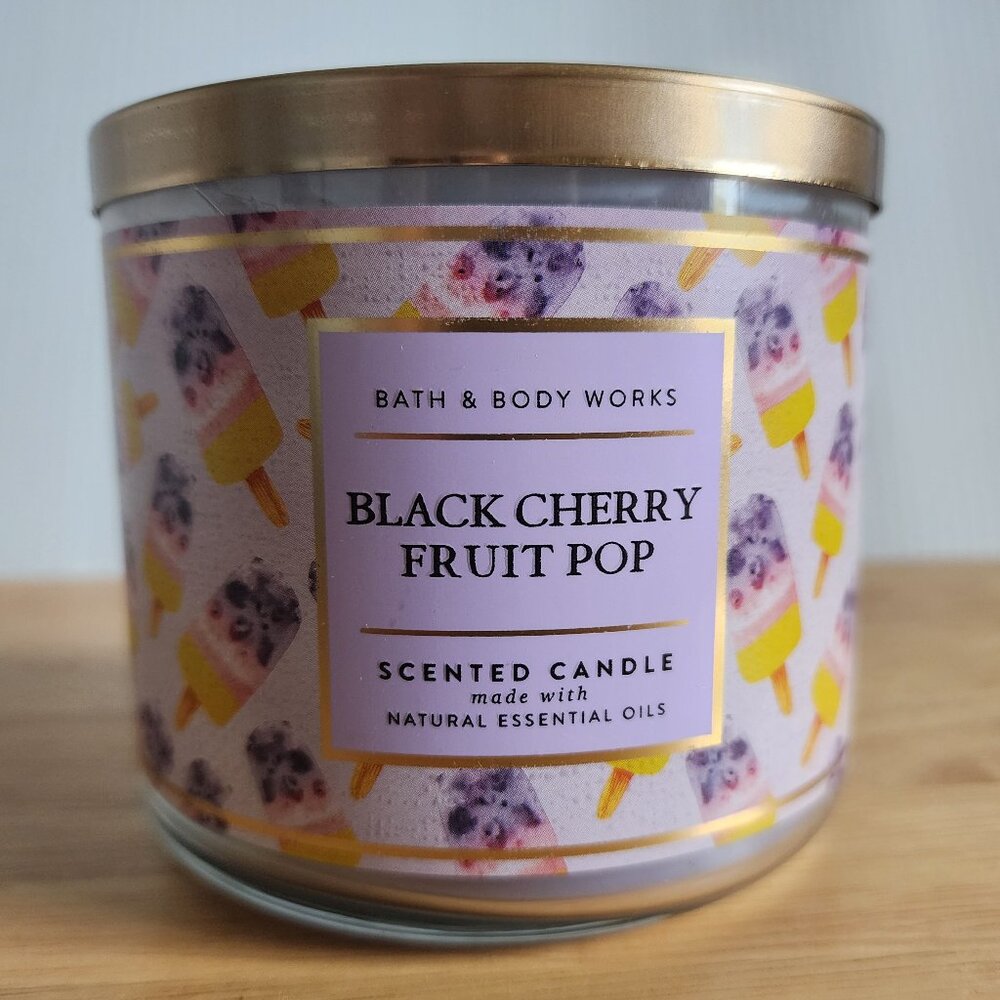 NWT Bath and Body Works, 3-Wick Candle, Black Cherry Fruit Pop